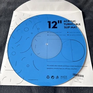 12'' Acrylic LP Mat for Phonograph Turntable Improved Sound Performance BLUE - Picture 1 of 3