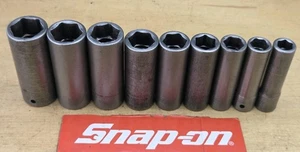 Snap On 309SIMYA - 1/2" Drive 9 Pc SAE Deep 6Pt Impact Socket Set - Picture 1 of 7