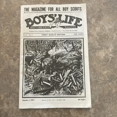 Boys Life Magazine March 1st 1911 1973 Reprint Stories Illustrations Boy Scouts - Image 1 of 3