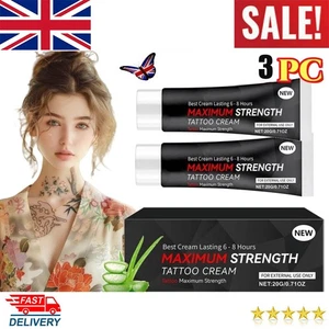 3x Tattoo Numibing Cream Gel 20g-Up to 6 Hours Extra Strength for Tattoos UK - Picture 1 of 21