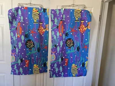 2 VTG 80s Tropical Fish Cheryl Johnson King Size Pillow Case—Spring Industries - Image 1 of 4