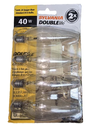 SYLVANIA DOUBLELIFE 4PACK B10 BULBS 40W 120V - Image 1 of 4
