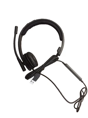 Logitech H570e Mono Black Monaural Over-the-Head Wired Headsets - Image 1 of 4