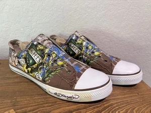 Ed Hardy Mens 12 Y2K No Lace Slip On Tennis Shoes Sneakers - Picture 1 of 11