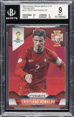 2014 PANINI PRIZM WORLD CUP RED PRIZM #161 CRISTIANO RONALDO BGS 9 - Image 1 of 2