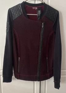 Harley Davidson Zip UP Knit Moto Style Jacket Women’s Size Large - Red/Black - NWOT - Bild 1 von 8