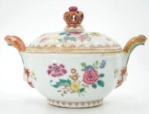 Chinesische Export Famille Rose Qianlong kleine überdachte Terrine 7 cm 1750 #1 - Bild 1 von 8