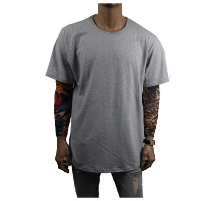 Men T-Shirts BIG & TALL Heavy Weight Long Extended Casual Active Crew Neck  S-5X - Image 1 of 4