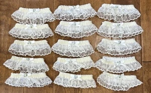 Lot Of 15 Vintage White Lace Bridal Garters  - Picture 1 of 8
