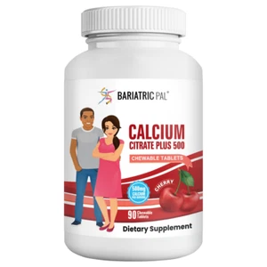 BariatricPal Calcium Citrate 500mg Chewable Tablets - Cherry (Brand New!) - Picture 1 of 6