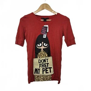 Marc Jacobs Graphic Tee Damen XS Rot Girl Dont Fret Kurzarm Baumwolle Neu - Bild 1 von 7
