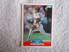 Score MLB 1989 "GREG HARRIS" #476 Philadelphia Phillies Trading Card n32