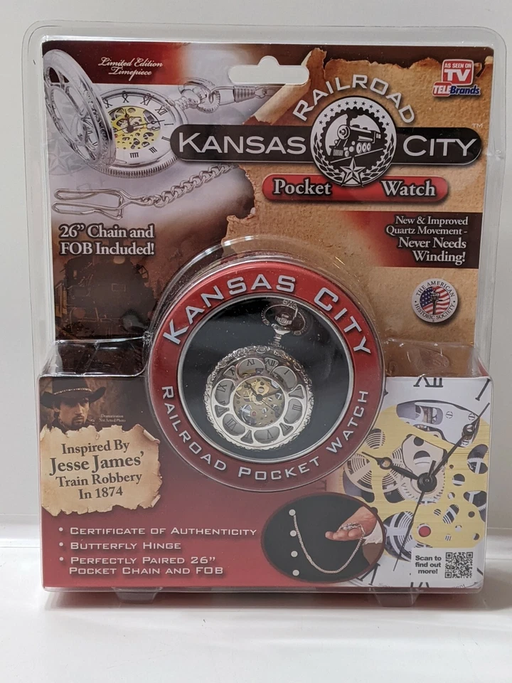 Kansas Railroad City Pocket Watch