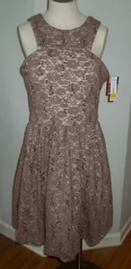 NUOVO TORTORA & AVORIO GLITTER PAILLETTES MORGAN & CO. ABITO con DRAMMATICO RETRO TAGLIA 9/10 - Foto 1 di 5