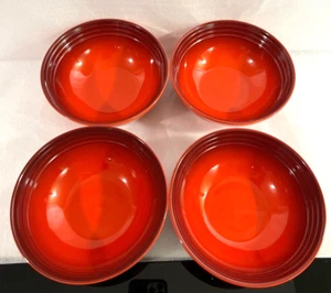 SET OF 4 BEAUTIFUL LE CREUSET  CERISE RED CEREAL/SOUP BOWL,   NEW - Picture 1 of 4