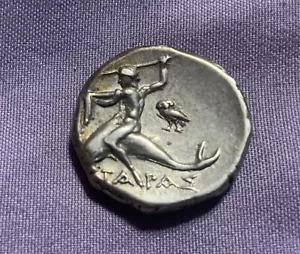 ⚠️ Greece Taras Calabria AR Didrachm! 300 BC! Evans Vii ff In XF! - Picture 1 of 4