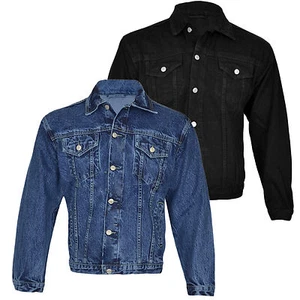 MENS DENIM JACKETS TRUCKER CLASSIC VINTAGE WORKWEAR WESTERN STONEWASH JEAN COAT - Picture 1 of 3