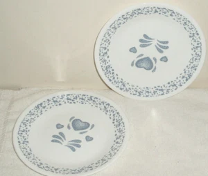 2 CORELLE BLUE HEARTS 6 3/4" PLATES - Picture 1 of 4