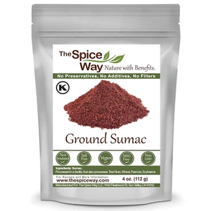 The Spice Way -Pure 100% Ground Sumac Spice, No Salt, no GMO, no Irradiation 4oz - Picture 1 of 11