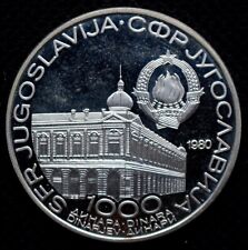 1980 YUGOSLAVIA 1000 DINARA .925 SILVER PROOF - Anniv. of Vukovar Congress -Tito