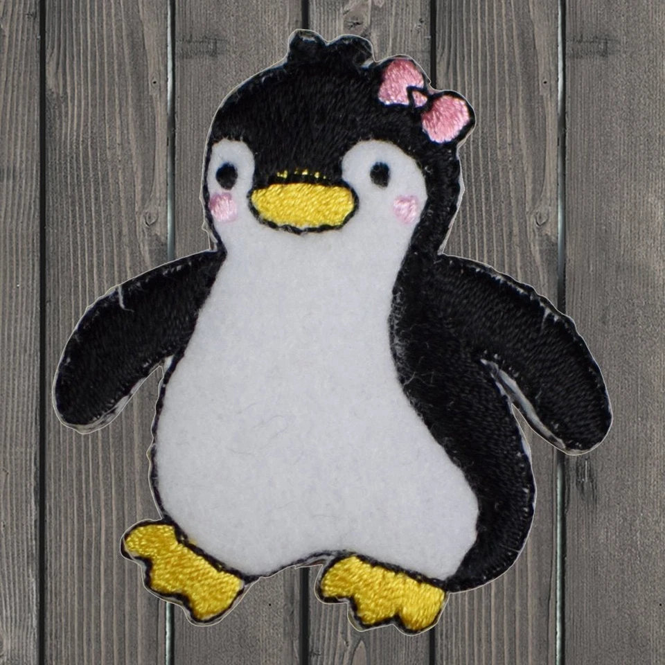Girl Penguin Embroidered Patch — Iron On - Image 1 of 1