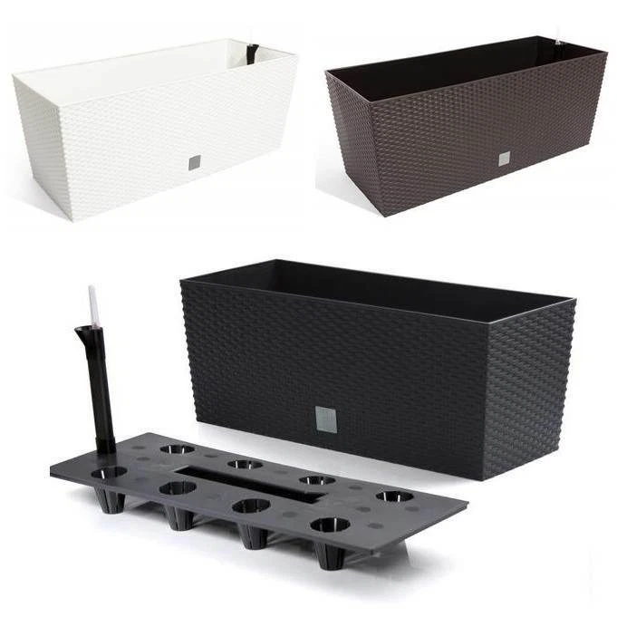 Blumentopf Blumenkasten Blumenkübel Rattan Optik Bewässerung Wasseranzeiger - Bild 1 von 1