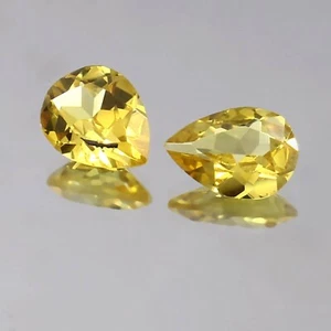 AAA 10x8 mm Impecable Zafiro Amarillo Ceilán Pera Suelta Corte Piedras Preciosas Corte - Imagen 1 de 4