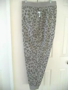 Must Old Navy Grey Khaki Brown Animal Print Fleece Sweat Pocket Pant 24 26 28 4X - Picture 1 of 9