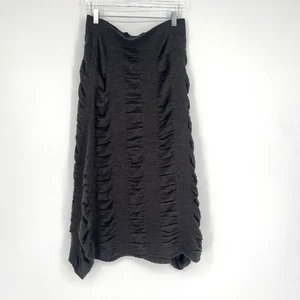 Lapis Skirt Womens L Maxi Gray Knit Y2K Whimsigoth Grunge Ruched - Picture 1 of 7