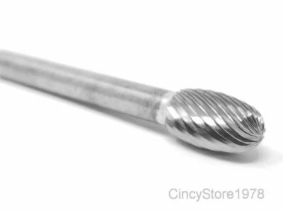 SE3S Forma Ovalada 3/8" Carburo Burr Herramienta Troqueladora Broca 1/4" Vástago Foto 1 de 4