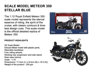 Genuine Royal Enfield Meteor 350 Stellar Blue 3D Scale Model - Picture 1 of 4