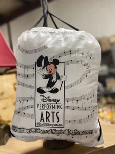 White Walt Disney Performing Arts Draw String Bag Backpack Mickey Mouse Music - Picture 1 of 2