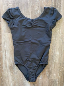 DANSKIN NOW Leotard~black with cap sleeves~Girl's Size XS~X-Small~(4-5) - Picture 1 of 3