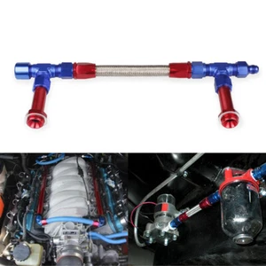 8AN Braided Dual Feed Carb Fuel Line Hose Fitting Kit For Holley 4150 Carburetor - Picture 1 of 7