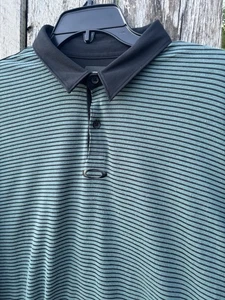 Oakley Polo Uomo Manica Lunga Righe Nero Grigio Regular Fit Taglia L - Foto 1 di 7