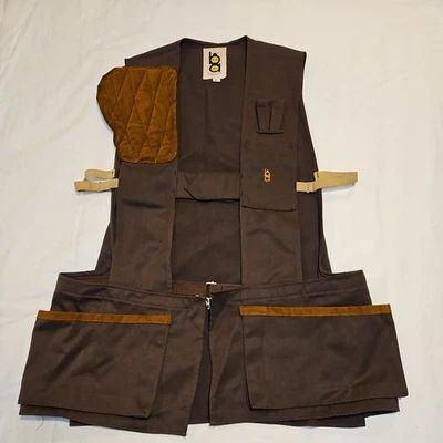 Bob Allen Shooting Vest XL Brown Canvas USA Padded Shoulder Hunting Utility - Image 1 of 4