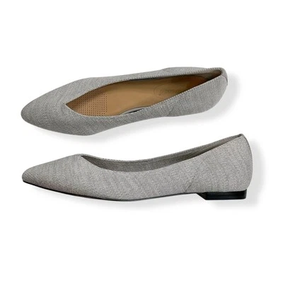 Corso Como Flats Women 9M Gray Pointed Toe Ballet Slip On Fabric Comfort Shoes - Image 1 of 4