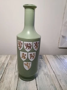 Old Fitzgerald Vintage sage green Glass Decanter Liquor Tournament Lion Crest - Picture 1 of 9