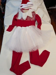 The Elf on the Shelf L Teen Girl Elf Costume w/TuTu Soft Flannelish Pants Shirt - Picture 1 of 14