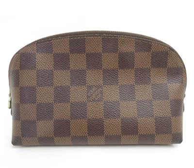 Auténtico bolso cosmético Louis Vuitton Damier Level Pochette S#47704 Foto 1 de 4