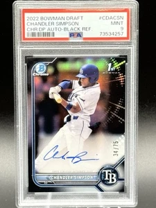 Bowman Draft 2022 CHANDLER SIMPSON 1° rifrattore nero automatico /75 PSA 9 - Foto 1 di 2