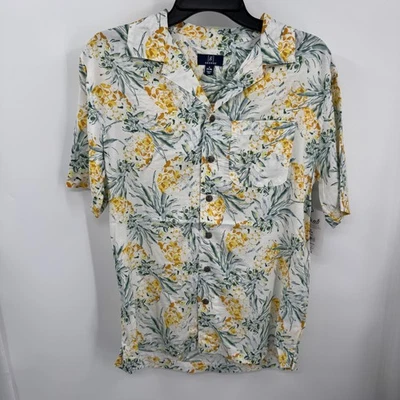Camisa George Para Hombres S Botón Delantero Ligera Campamento Hawaiano Piña Aloha Informal Foto 1 de 4