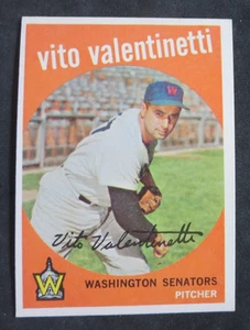 1959 Topps Vito Valentinetti #44 Washington Senators EX sin pliegues #3 - Imagen 1 de 2