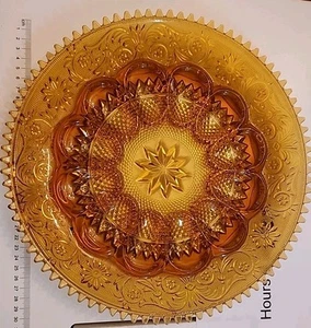 "Plato de huevo diabólico con borde de diente de sierra de vidrio de carnaval Indiana 12""" - Imagen 1 de 1