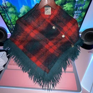 Poncho Capa Lana Mohair Escocia Original Strathtay Vintage Niñas - Imagen 1 de 10