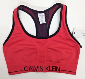 Calvin Klein Performance Women's Logo Nylon Stretch Bralette, Orange, XS - Picture 1 of 2