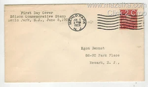 Inventor Thomas Edison Menlo Park 1929 NJ 654-40 primer prestigio de Egon Bernet $100 - Imagen 1 de 1