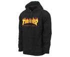 Thrasher Men's Flame Logo Pullover Long Sleeve Hoodie Black Clothing 113102