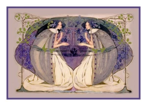 Art Nouveau Spring by Frances MacDonald McNair Counted Cross Stitch Chart - Imagen 1 de 10