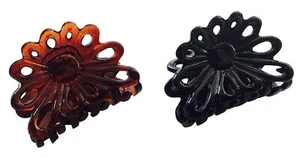 Parcelona French Plume piccolo guscio e nero set di 2 clip artiglio capelli mascella 2 pollici - Foto 1 di 4